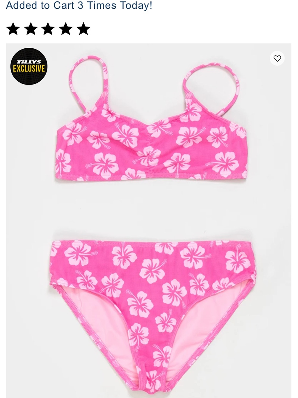 Tilly's Pink Floral Girls' Bikini Set